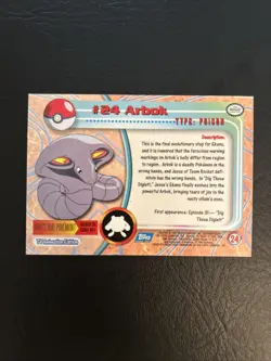 1999 Topps TV Arbok #24 Pokemon Card TCG Vintage Rare Regular LP/NM - Image 2