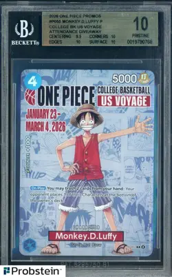 2026 One Piece EN College Basketball US Voyage #055 Monkey D Luffy BGS 10 - Image 1