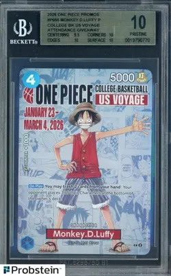 2026 One Piece EN College Basketball US Voyage #055 Monkey D Luffy BGS 10 - Image 1