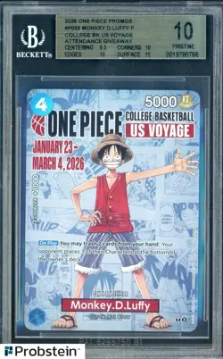 2026 One Piece EN College Basketball US Voyage #055 Monkey D Luffy BGS 10 - Image 1