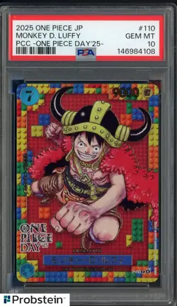 2025 One Piece JPN PCC One Piece Day '25 #110 Monkey D. Luffy PSA 10 GEM MINT - Image 1
