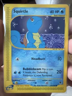 Pokemon Squirtle TCG Expedition Base Set Card 132/165 Regular Common - Image 1
