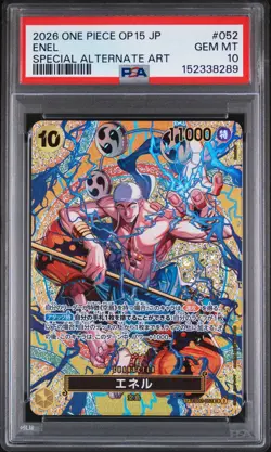 2026 ONE PIECE JPN ADVENTURE ON KAMI'S ISLAND SPEICAL ALT ART #052 ENEL PSA 10 - Image 1