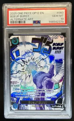 2025 One Piece Legacy of the Master Boeuf Burst Alternate Art #OP12-060 PSA 10 - Image 1