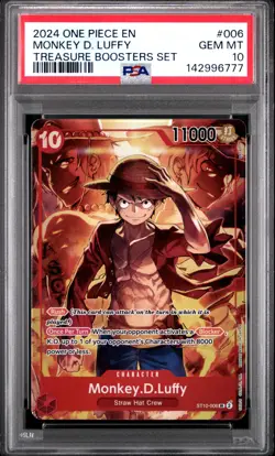 2024 ONE PIECE PROMOS TREASURE BOOSTERS SET #006 MONKEY D. LUFFY PSA 10 - Image 1