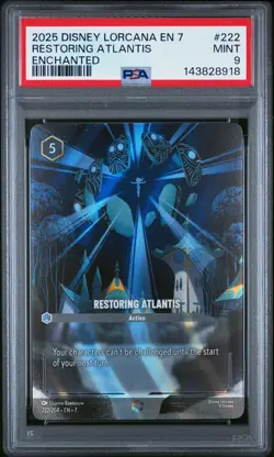 2025 DISNEY LORCANA EN 7-ARCHAZIA'S ISLAND ENCHANTED RESTORING ATLANTIS PSA 9 - Image 1