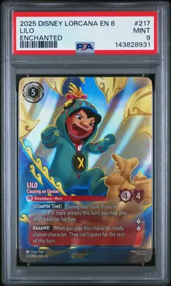 2025 DISNEY LORCANA EN 8-REIGN OF JAFAR ENCHANTED LILO - CAUSING AN UPROAR PSA 9 - Image 1