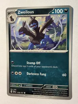 Zweilous - Surging Sparks SSP EN 118/191 Pokemon TCG Card Regular - Image 1