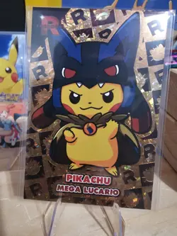 Pikachu Poncho Mega Lucario Gold Holo Team Rocket Card Database Peru Pokemon - Image 1