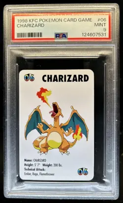 1998 KFC Pokemon Card Game Charizard #06 PSA 9 Mint - Image 1