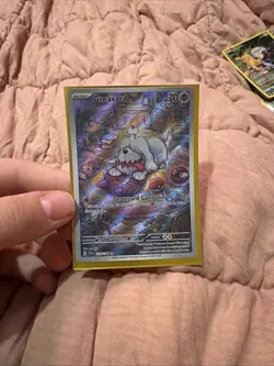 Pokemon TCG Greavard Scarlet & Violet Base Set Holo Card 214/198 Illustration - Image 1
