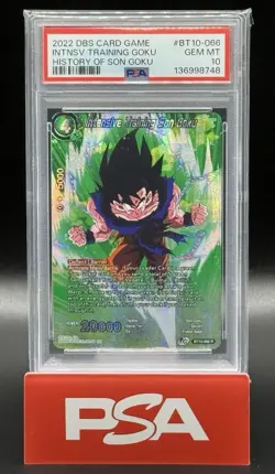 2022 DBS CARD GAME HISTORY OF SON GOKU #BT10-066 INTENSIVE TRAINING GOKU PSA 10 - Image 1