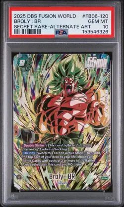 2025 DRAGON BALL SUPER CARD GAME FUSION WORLD RIVALS CLASH BROLY : BR PSA 10 - Image 1
