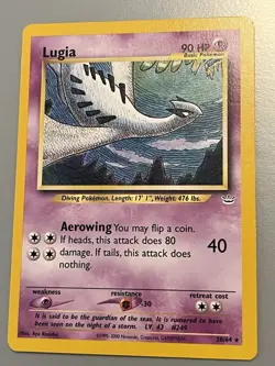 Lugia Neo Revelation Rare Pokemon Card 20/64 90 HP Unlimited Regular 2000 - Image 2