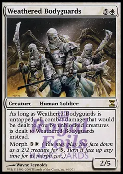 Weathered Bodyguards 1x FOIL TSP MTG Time Spiral Rare MINT white - Image 1