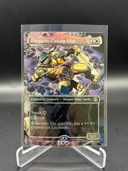 Leonardo, Cutting Edge BORDERLESS FOIL | MTG TMNT Ninja Turtles 211 - Image 1