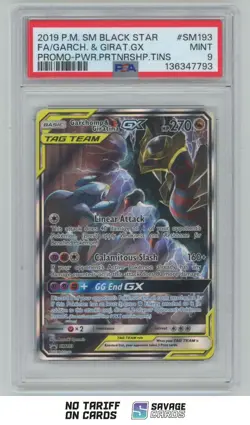 2019 Pokemon Sun & Moon Black Star Promo Full Art Garchomp & Giratina GX Tag - Image 1