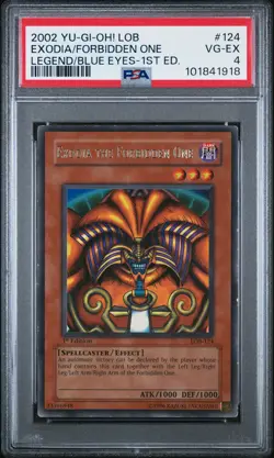 2002 YU-GI-OH! LOB-1ST EDITION #124 EXODIA THE FORBIDDEN ONE PSA 4 - Image 1