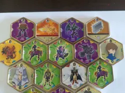 YuGiOh Takahashi Metal Medallions Hexors Coins tags Lot of 18 Yu-gi-oh Tokens - Image 2