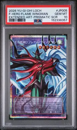 2026 YU-GI-OH! JPN EXTENDED ART-PRISMATIC SRE FAVORITE HERO FLAME WINGMAN PSA 10 - Image 1