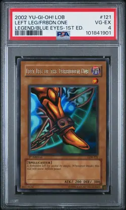 2002 YU-GI-OH! LOB-1ST EDITION #121 LEFT LEG OF THE FORBIDDEN ONE PSA 4 - Image 1