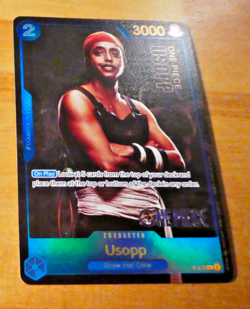 ONE PIECE ENGLISH CARD HOLO GAME CARTE Usopp P-049 PROMO Live Action EN MINT - Image 1
