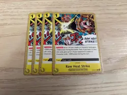 ST29-015 Playset 4 x Raw Heat Strike C English NM One Piece TCG Card Game - Image 1