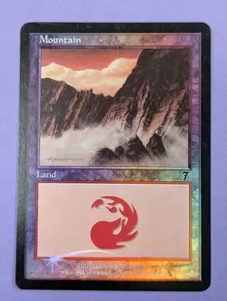 MTG Magic: Seventh Edition: Mountain Foil #339/350 Basic Land - NM - Image 1