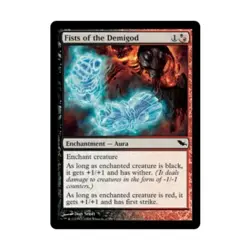WOTC MtG Shadowmoor Fists of the Demigod (C) (Foil) EX - Image 1