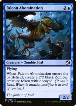 X 1 Falcon Abomination NM Innistrad Midnight Hunt MID 052 MTG Magic - Image 1