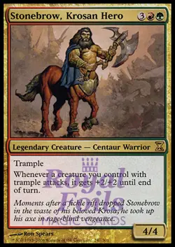 Stonebrow Krosan Hero 1x FOIL TSP MTG Time Spiral Rare MINT red green - Image 1