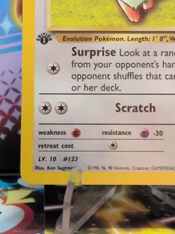 Pokemon TCG Gym Challenge 1st Edition Lt Surge's Eevee 051/132 WOTC 2000 NM/M NP - Image 4