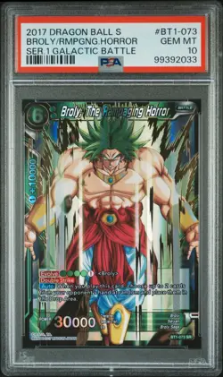 Broly The Rampaging Horror Gold Foil Stamped Dragon Ball Card Game PSA 10 - Image 1