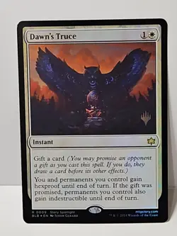Dawn's Truce Bloomburrow MTG Magic the Gathering FOIL Promo Pack Card Stamped - Image 1