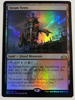1x Steam Vents GRN MTG 257 Foil NM Guilds Ravnica Magic The Gathering - Image 1