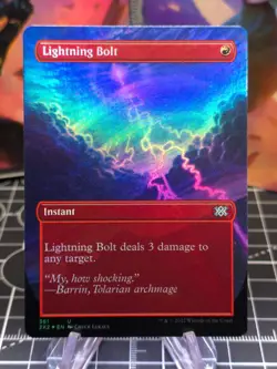 FOIL Lightning Bolt (Borderless) Double Masters 2022 LP - Image 1