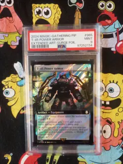 MTG Fallout T-45 Power Armor Surge Foil Extended Art PSA 9 Pop 1 - Image 1