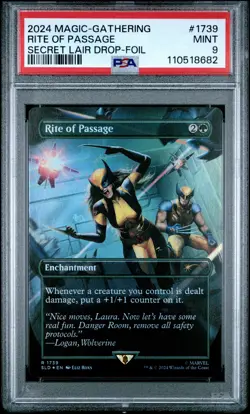 2024 MTG SECRET LAIR DROP MARVEL'S WOLVERINE-FOIL #1739 RITE OF PASSAGE PSA 9 - Image 1