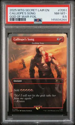 2025 MTG SECRET LAIR DROP GOD OF WAR: GREEK-FOIL #7051 CALLIOPE'S SONG PSA 8.5 - Image 1