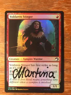 Magic the Gathering MTG foil Voldaren Stinger Midnight Hunt signed NM - Image 1