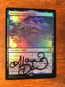 Magic the Gathering MTG foil Otawara, Soaring City Kamigawa signed by Artist NM - Image 2