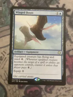 MTG Winged Boots Commander Adventures in the Forgotten Realms 20/62 Regular Rare - Image 1