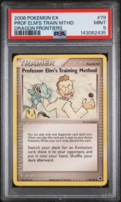 2006 POKEMON EX DRAGON FRONTIERS #79 PROFESSOR ELM'S TRAINING METHOD PSA 9 - Image 1