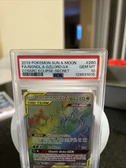 2019 Pokemon Sun Moon Cosmic Eclipse Naganadel Guzzlord GX #260/236 PSA 10 - Image 2