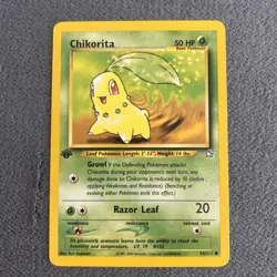 Chikorita 54/111 Neo Genesis Pokemon Card 1st Edition - NM - Image 1