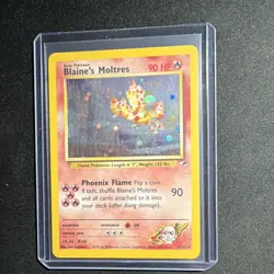 Pokemon Blaine's Moltres Holo Rare 90HP Gym Heroes 001/132 English Card 2000 - Image 1