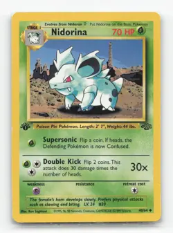 Pokemon TCG - Nidorina 40/64 Lightly Played Uncommon Jungle 1st Edition - Image 1