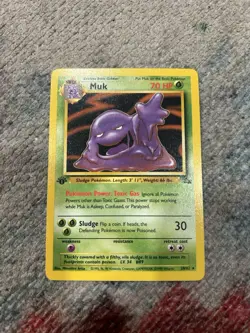 Pokemon TCG Muk 28/62 Fossil Non-Holo Rare Card 1st Edition - Image 1