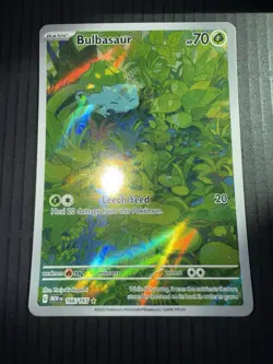 Pokemon Bulbasaur 166/165 Scarlet & Violet 151 Illustration Rare Full Art Holo - Image 1