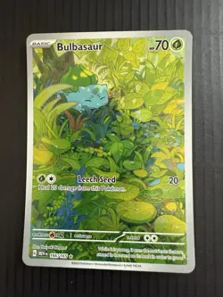 Pokemon Bulbasaur 166/165 Scarlet & Violet 151 Illustration Rare Full Art Holo - Image 2